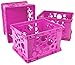 Storex Large Storage and Transport File Crate, 17.25 x 14.25 x 10.5 Inches, Pink, Case of 3 (61557U03C)
