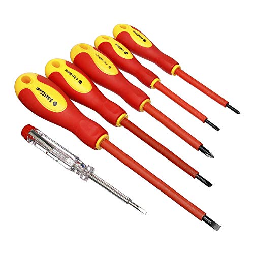 CHENTAOMAYAN professionelle Werkzeuge, Praktische 6pcs EIN Satz VDA Elektriker-Schraubendreher-Set Elektrische Insulated Kit Handwerkzeuge Top-Qualität Dauerhaft (Size : China)