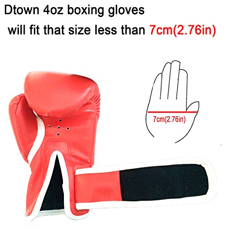Dtown Kids Boxing Gloves,Red Thai Boxing Gloves MMA Sparring Gloves Cross Training Gloves 4oz Red Boxing Gloves