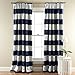 Lush Decor, 84” x 52”, Navy Stripe Blackout Curtains | Light Filtering Window Panel Set (Pair)