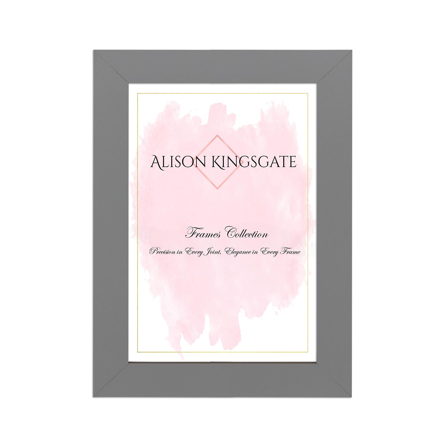 Alison Kingsgate Modern A4 Dark grey Picture Frame - Engineered Wood Photo Frame with Shatterproof Perspex Front - Ideal for Posters, Certificates & Artwork — image 1