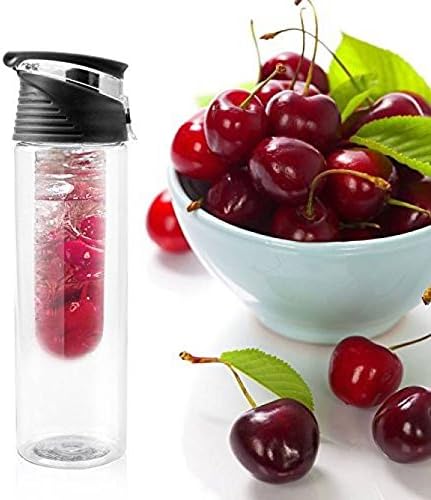 SVE Fruit Infuser Sports Water Transparent Outdoor Detox Bottle with Infusion Rod 900ml 900 ml Bottle (Pack of 1, Clear)