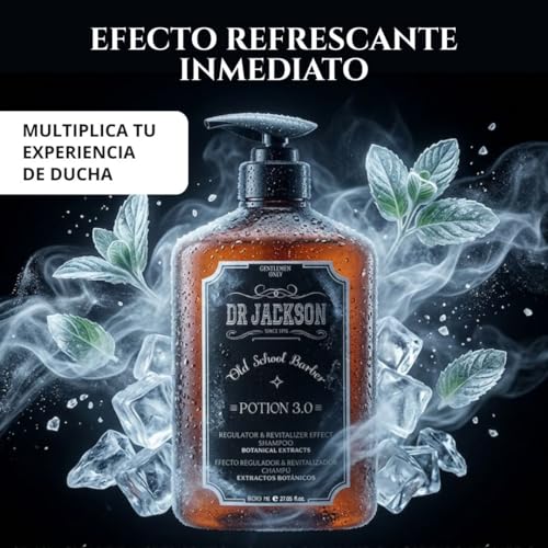 DR. JACKSON Natural Men's Shampoo 800 ml - Save Format, Daily Use 3 in 1 Anti-Dandruff Shampoo, Men's Oily Hair Shampoo and Detox, Anti-Hair Shampoo for Men - Shampoo Without Sulfates or Parabens