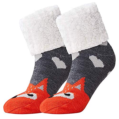 AIDEAONE Women\'s Wool Socks Thick Winter Casual Warm Knitted Slipper Bed Socks