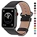 Fullmosa Leather Bands Compatible with Apple Watch Band 49mm 46mm 45mm 44mm 42mm for Men Women, Genuine Leather Strap for iWatch Ultra 2/Ultra/10/9/8/7/6/5/4/3/2/1/SE2/SE, Space Grey/Smoky Grey