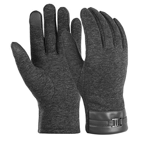 Vbiger Winter Warm Gloves Touch Screen Gloves Casual Gloves Texting Mittens for Men and Women (L, Grey)