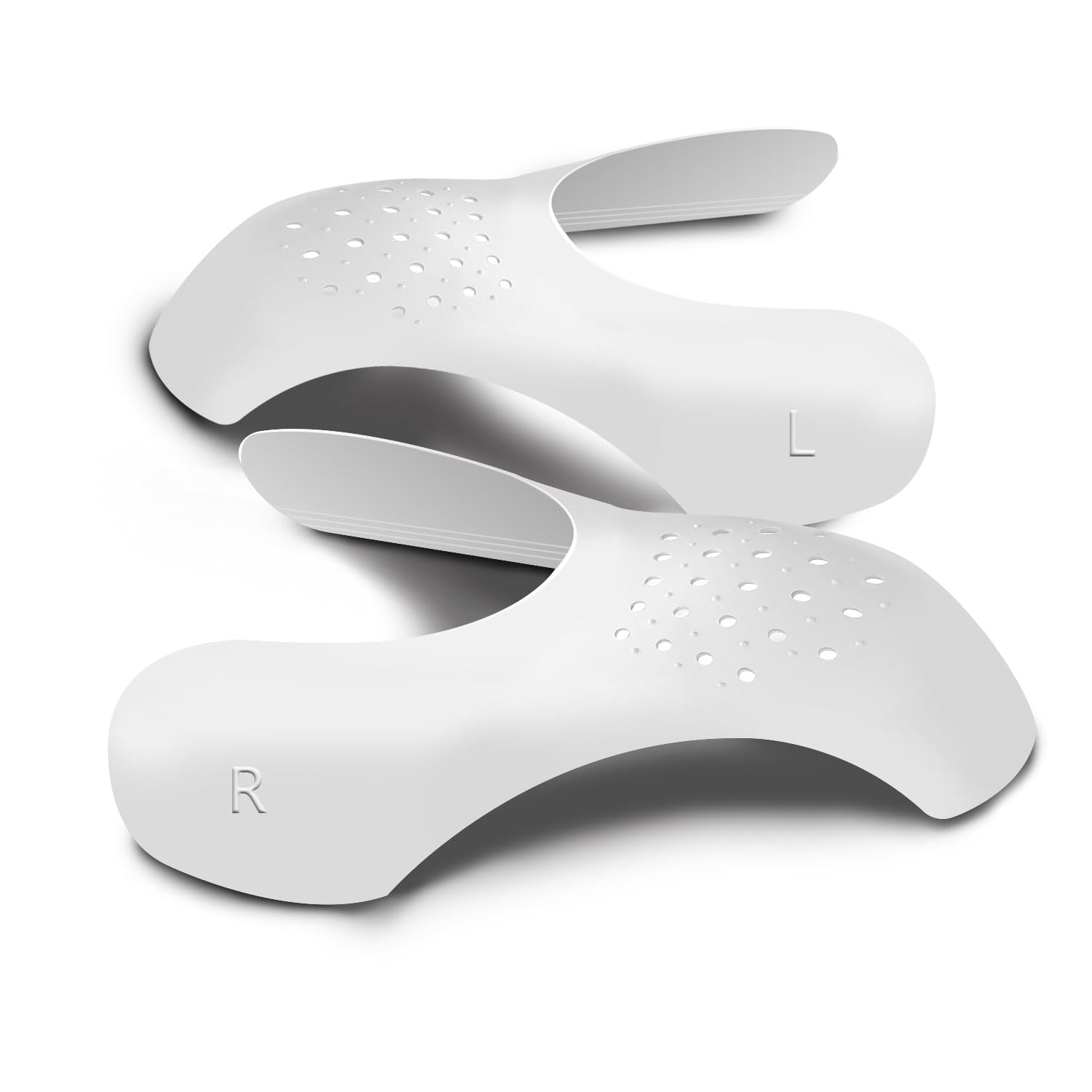 CuteHome Women's Shoe Shields Sneaker Toebox Protectors Against Creases, White, Women's 3-6.5