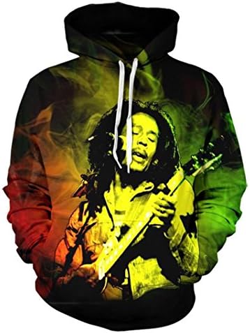 Takra Gold Fashion Men Reggae Bob Marley Hoodies Sweatshirts 3D Printed Pullovers Hooded