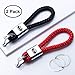 HEY KAULOR 2Pack Genuine Leather Car Logo Keychain Suit for Toyota Hatchback, Avalon, Camry, Prius,Avalon Corolla RAV4 Highlander Key Chain Keyring Family Present for Man and Woman,Black and Red