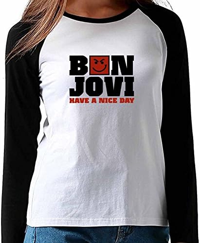 Women's Bon Jovi Baseball T-shirt L White