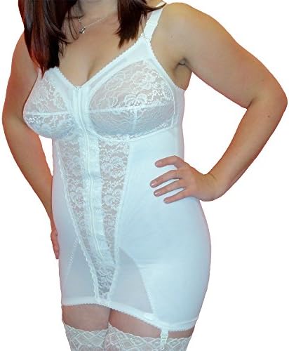 Berdita Lingerie Lace Panel White Open Corselet with Zip (Zip30003) UK