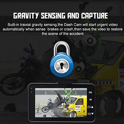 1080P HD Motorcycle Driving Recorder Camera,3 Inch Waterproof Motorcycle Dash Camera Security Action Camera Dual-Track Lens Motor Monitor Double Mirror - Thumbnail 3