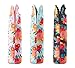 Juvale 3-Pack Insulated Neoprene Single Bottle Wine Tote Carrier Bags with Handles for Travel, Holds One 750ml Bottle, Flower Designs