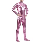 Seeksmile Unisex Metallic Bodysuit Zentai without Hood Adult Shiny One Piece Spandex Body Suit Halloween Costume