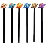 Vikenner 6 Pcs 0.5mm Planet Gel Ink Pens Creative Rollerball Pen Durable Writing Pen Stationery for School Office - 18cm - Random Color