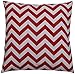 JinStyles Chevron Striped Cotton Canvas Decorative Throw Pillow Cover (Red and White, 18 x 18 Inches)