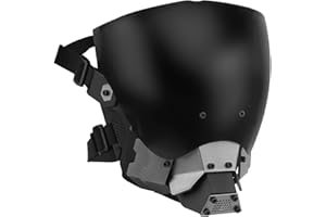 JOYASUS Tactical Airsoft Mask, Gray Lens Full Face Skull Painball Protective Mask for Cs Wargame Halloween Cosplay Costume Party Black (C)