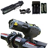 ETpower® 2000LM XM-L T6 LED Bike Bicycle Front HeadLight HeadLamp Torch Flashlight + 2 x 18650 3.7v 3000mAh Battery + 1 x AC charger + 1 x Flashlight Mount