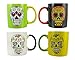Set Of 4 Day of the Dead Sugar Skull Ceramic Coffee Mugs