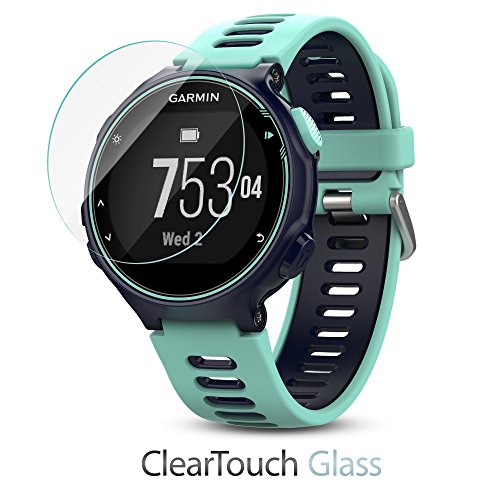 Garmin Forerunner 735XT Screen Protector, BoxWave [ClearTouch Glass] 9H Tempered Glass Screen Protection for Garmin Forerunner 735XT
