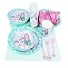 Mermaid Unicorn Party Supplies, Serve 16 Party Plates,Cups,Napkins and Cutlery for kids Girls Birthday Sleepover party Baby Shower