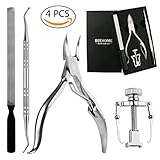Profession 4PCS Ingrown Toenail Kit, Premium Stainless Steel Pedicure Tools Surgical Grade Nail File Clipper Lifter Corrector with Portable Box