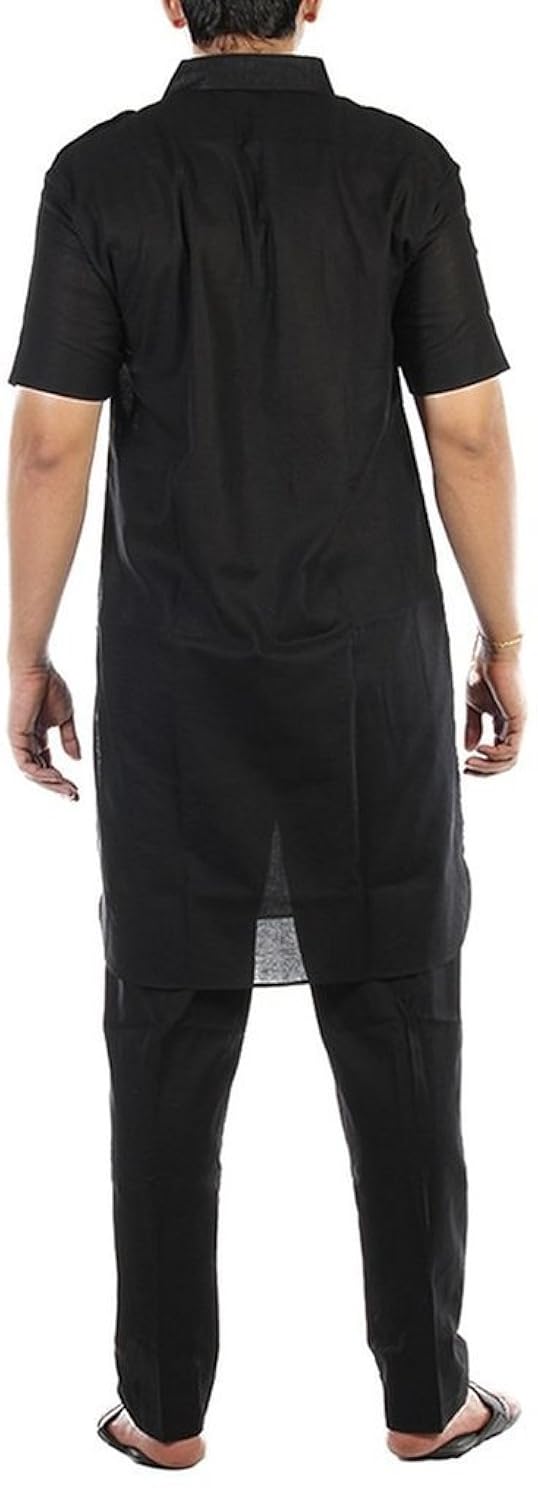 royal kurta men's cotton pathani suit_half sleeves