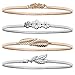 Bememo 4 Pieces Women Elastic Waist Belt Stretch Metal Dress Belt (Color Set 3)