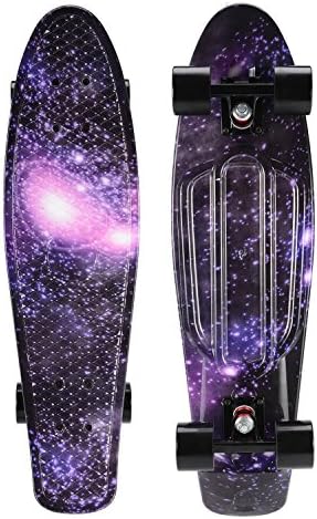 CHI YUAN 27" Cruiser Skateboard Graphic Series Galaxy Starry Board Comes Complete (CL-27PGalaxy-Black)