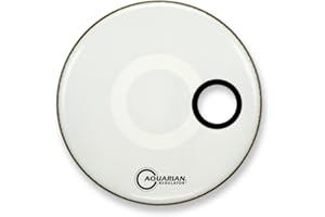 Aquarian Drumheads RSM16WH Regulator White 16-inch Bass Drum Head, gloss white