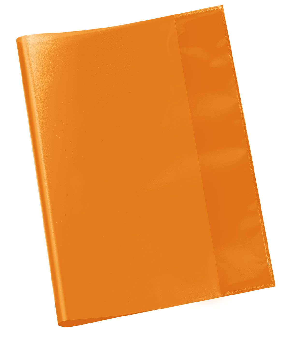 Veloflex 1343130 Exercise Book Cover, Notebook Cover, DIN A4, Transparent Polypropylene Film, Orange, Pack of 25