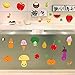 BIBITIME Fruit Wall Decals Kitchen Art Stickers Strawberry Mushrooms Green Vegetables Pumpkin Watermelon Carrot Eggplant Cherry Orange Ice Cream Lockers Window Tile Decor