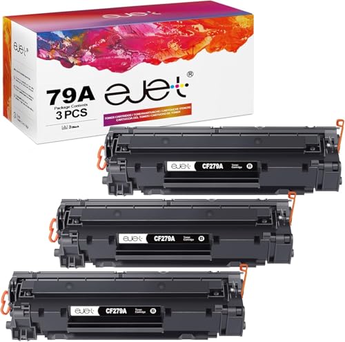 ejet 79A Toner Cartridges Replacement for HP 79A CF279A Toner Cartridges for LaserJet Pro M12 M12a M12w for MFP M26 M26a M26nw (Black, 3-Pack)