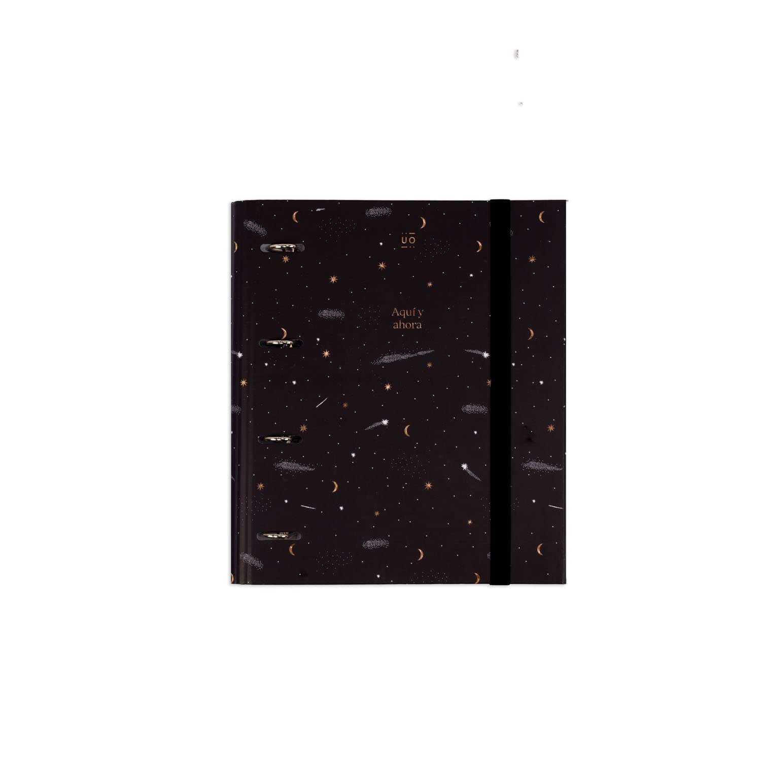 4-Ring Binder Here and Now, Hardcover, A4, Black