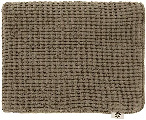 Linen & Cotton Cushion Cover Pillow Case Enzo with Invisible Zipper - 48% Linen, 52% Cotton, Taupe (40 x 60 cm) Decorative Rectangular Waffle Pillowcase for Sofa Bed Bedroom Living Room Home Decor