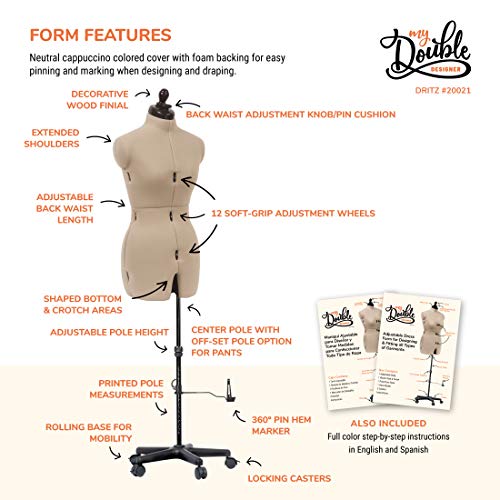 Dritz My Double Designer Adjustable Dress Form, Small | Pricepulse