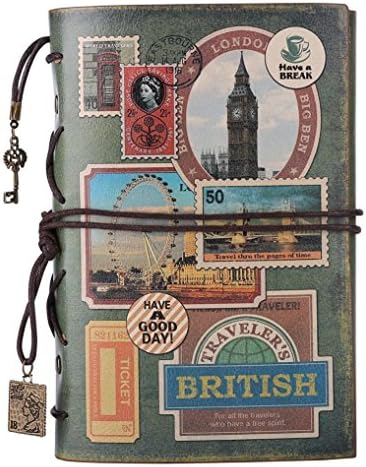 Leather Bound Journal Vintage Leather Notebook Antique Writing Journal Handmade Leather Bound Notebook, Best Gift for Art Sketchbook, Travel Diary & Notebooks to Write in(A6,Stamp)