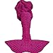Fu Store Mermaid Tail Blanket Crochet Mermaid Blanket for Adult, Super Soft All Seasons Sofa Sleeping Blanket, Cool Birthday Wedding, 71 x 35 Inches, Rose Red