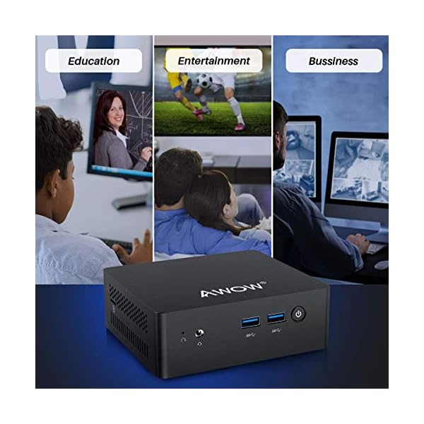 AWOW Mini PC Windows 10 Pro 8GB RAM 128GB SSD, Quad-Core Intel Atom x7-E3950, 4K HD Mini Desktop Computer, AL34 Micro PC…