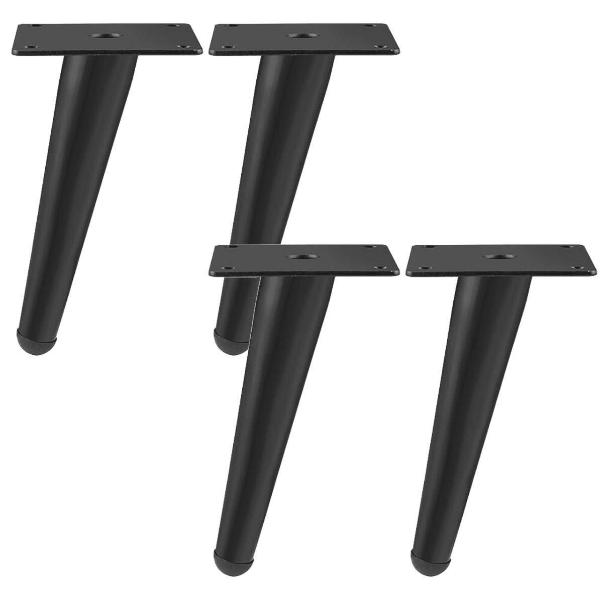 Btowin 8 Inch / 20cm Metal Furniture Legs, 4Pcs Modern Oblique Tapered Furniture Feet,Black Heavy Duty Sofa Legs Cabinet Legs Brushed Nickel Finish for TV Stand Cabinet Couch Dresser Table Bed