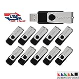KOOTION 10PCS 8GB USB 2.0 Flash Drive Memory Drive Swivel Memory Stick Flash Memory Black
