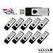 KOOTION 10PCS 8GB USB 2.0 Flash Drive Memory Drive Swivel Memory Stick Flash Memory Black