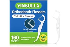 VINSULLA Braces Flosser, Orthodontic Flossers for Braces, Mint Flavor, 80 Count (Pack of 2)