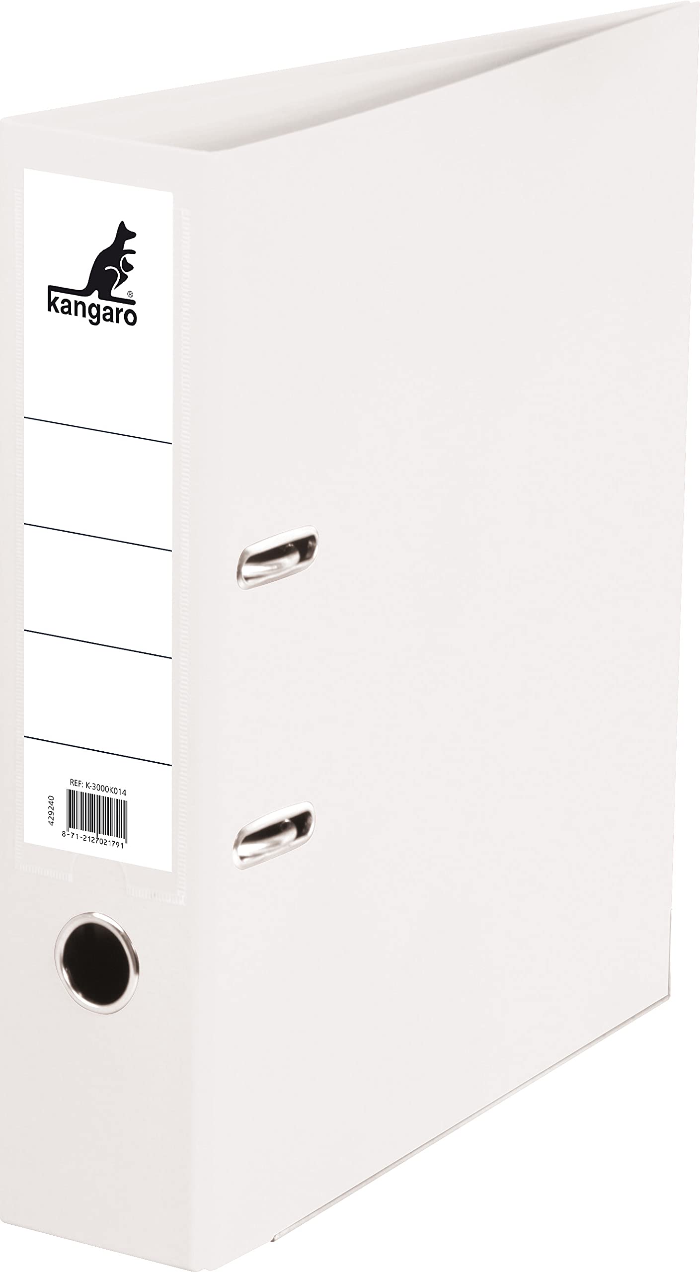 Kangaro Folder A4 2 Rings 75 mm Polypropylene White — image 1