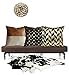 Kdays Halftan Pillow Cover Cognac Leather Decorative Throw Pillow Case Farmhouse Trendy Sofa Couch Cushion Covers Modern Minimalist Color Block Pillow Cover 18x18 Inches