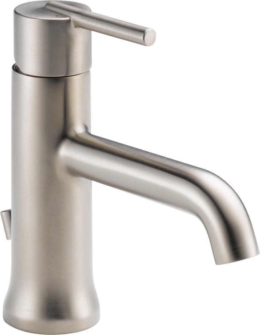 Delta Faucet Trinsic Single-Handle Bathroom Faucet with Metal Drain Assembly, Stainless 559LF-SSMPU
