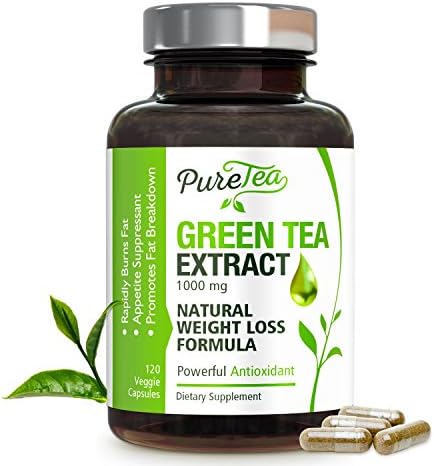Green Tea Extract Supplement with EGCG for Weight Loss - Boost Metabolism &amp; Promote a Healthy Heart - Natural Caffeine for Gentle Energy - Antioxidant, Fat Burner, Green Tea Pills - 120 Capsules