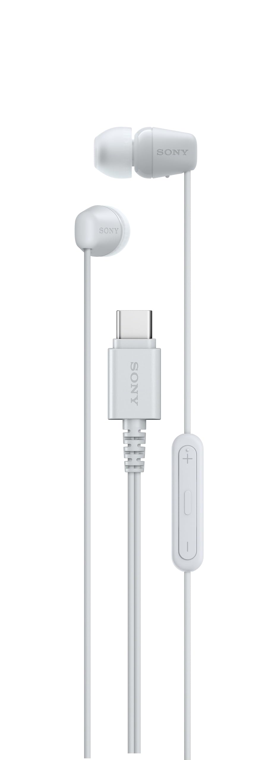 Sony IER-EX15C avec Micro – Écouteurs filaires USB-C pour Android, iPhone, Ordinateur Portable et PC – Câble Anti-enchevêtrement – Parfaits pour Les Voyages et Une Utilisation Quotidienne – Blanc