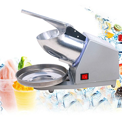 Ice Crusher Shaver Machine -300w 132lbs/h Snow Cone Maker Shaved Ice For Cold Drink