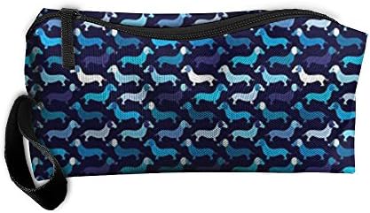 New Blue Boy Doxie Dog Dachshund Cosmetic Bag Pencil Case MakeUp Organizer Lightweight Hanging Toiletry Travel Bag